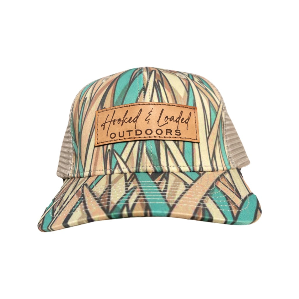 H.L.O Leather Patch Vintage Sawgrass / Khaki Snapback