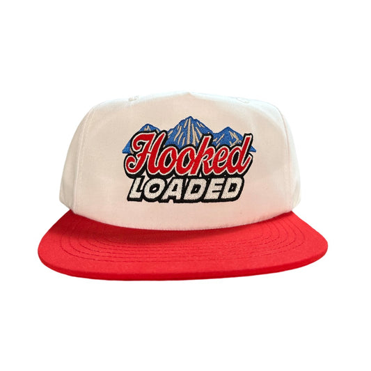 The Mountains are Blue - White/Red Snapback