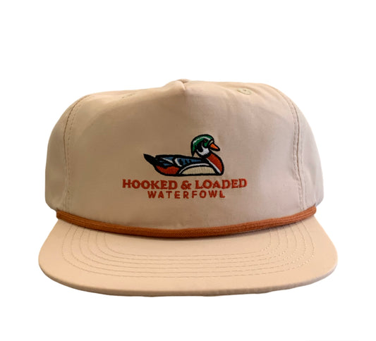 Woodie Waterfowl Khaki/Rust Rope Hat