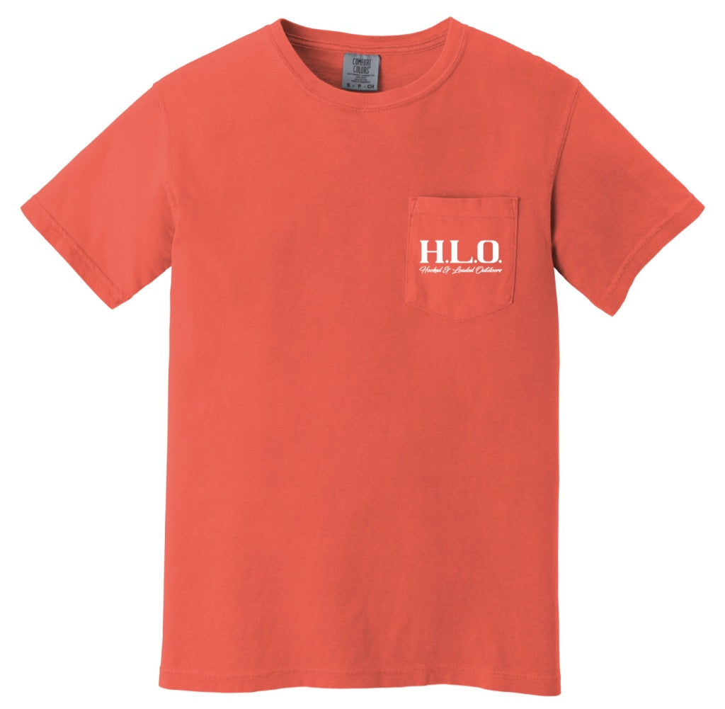 H.L.O OG Logo Pocket Tee - Bright Salmon